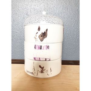 Anthropologie Stackable Dapper Dog Bowls